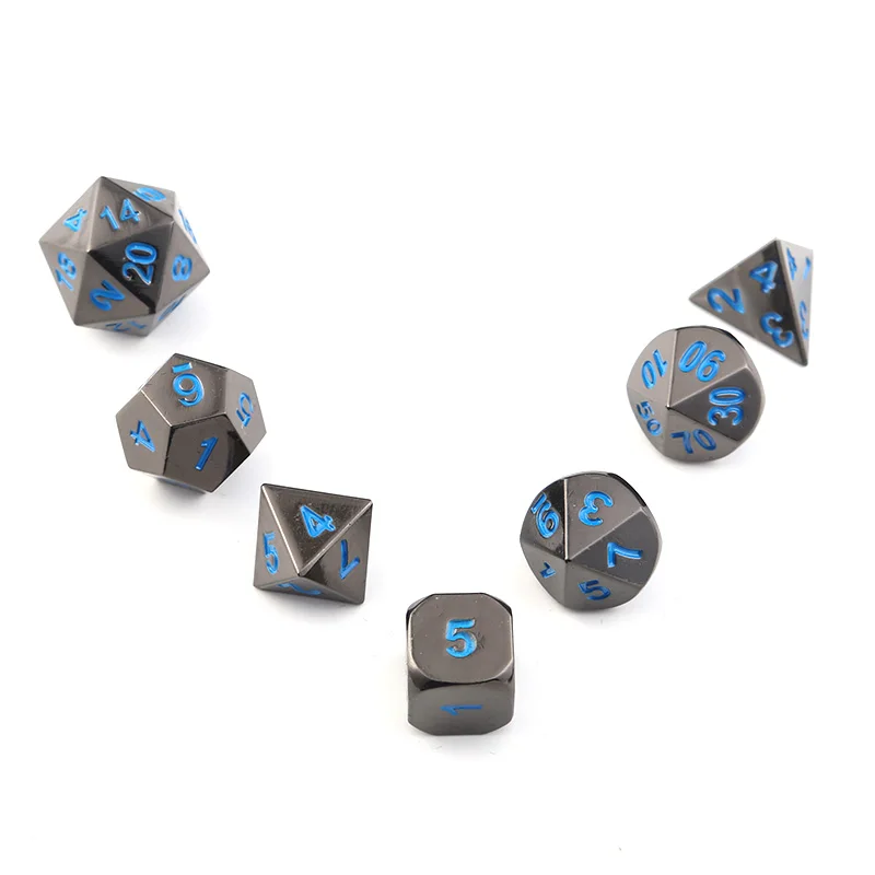 Rpg Dobbelstenen Dnd многогранные наборы Металические Подземелья и Драконы Zinklegering Blauwe