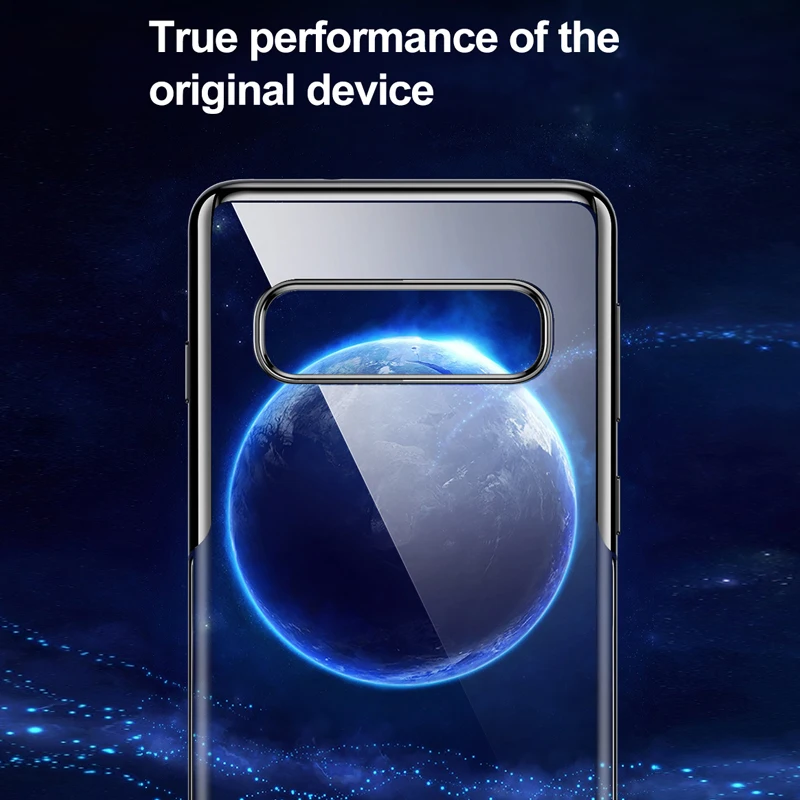 Ультратонкий чехол Baseus для телефона Samsung S10 Plus прозрачный силиконовый + мягкая