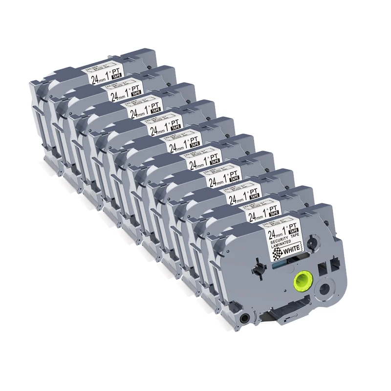 

10 packs TZe-SE5 security tapes 24mm Black on White TZ-SE5 compatible label tapes for ptouch label printers