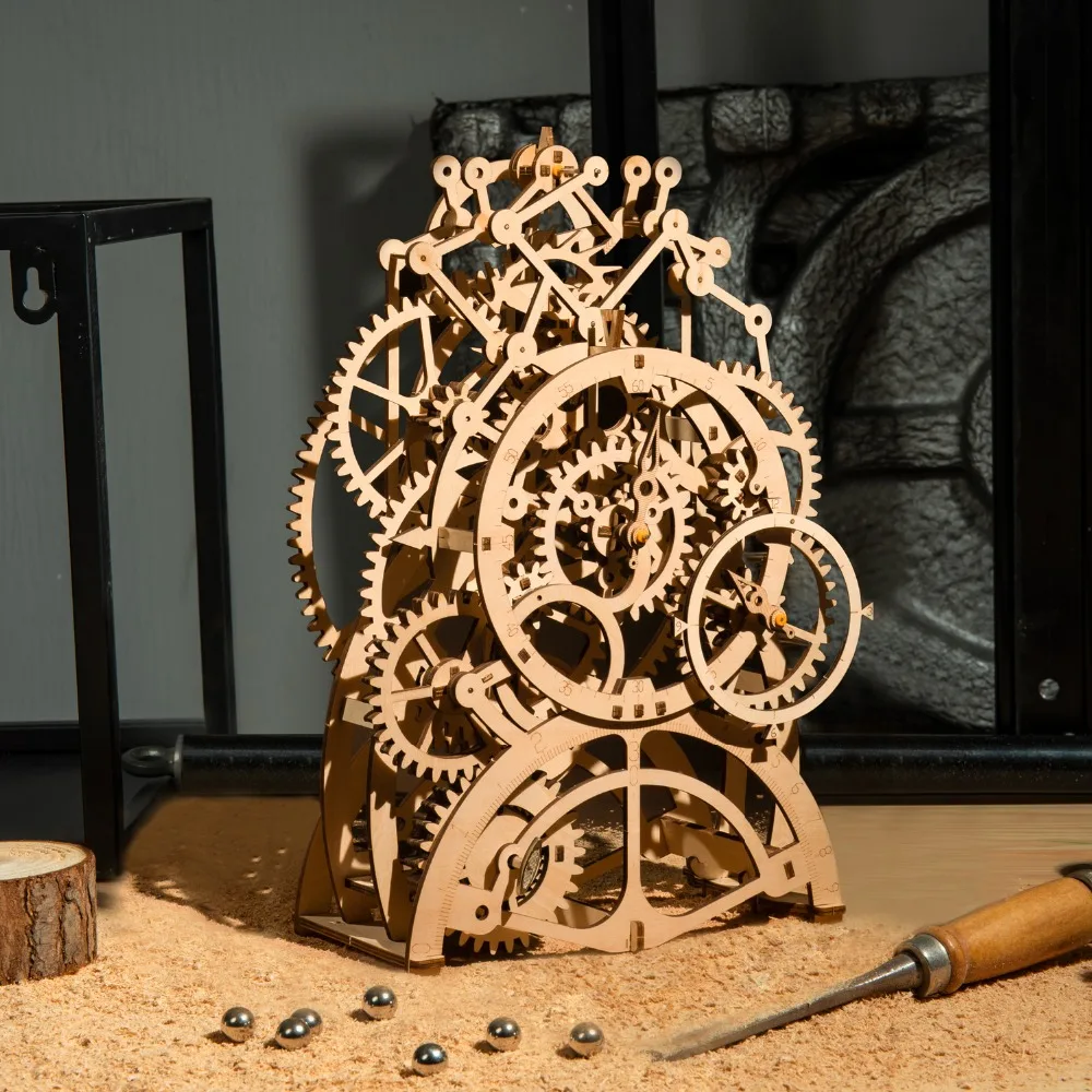 Robotime 4 вида творческий DIY лазерная резка 3D механическая модель игра деревянная