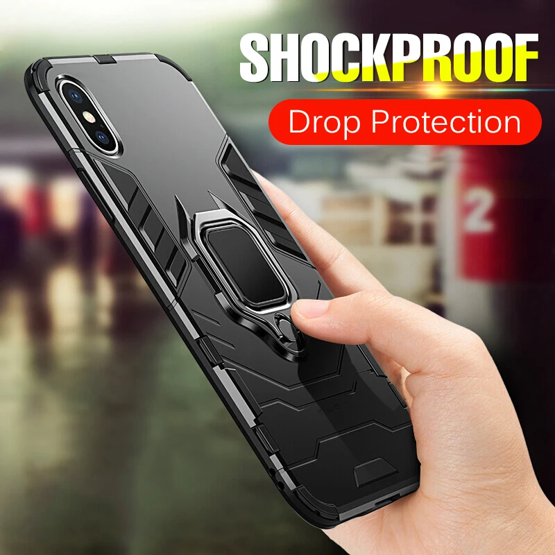 Роскошный противоударный чехол-броня на IPhone 6 6s 7 8 Plus силиконовый чехол для X XR XS Max