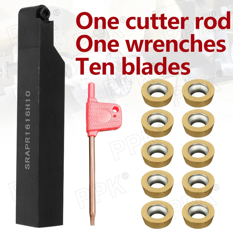 CNC lathe tool combination of a bar + wrench ten blades/SRAPR1616H10+10PCS RPMT10T3 | Инструменты