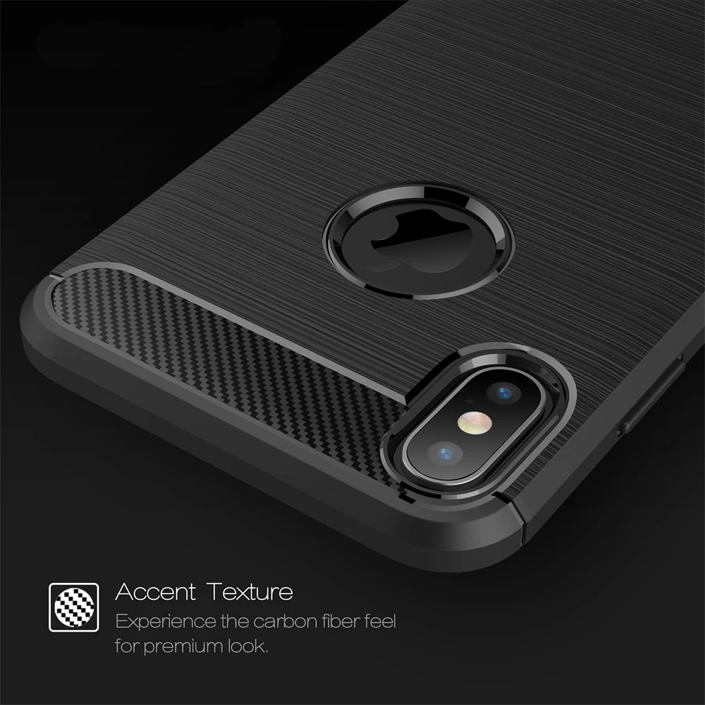 Case For iPhone 6 6s 7 8 Plus 11 Pro Carbon Fiber TPU X XS XR MAX 5 5s SE Silicone Phone Cover Shell Capa |