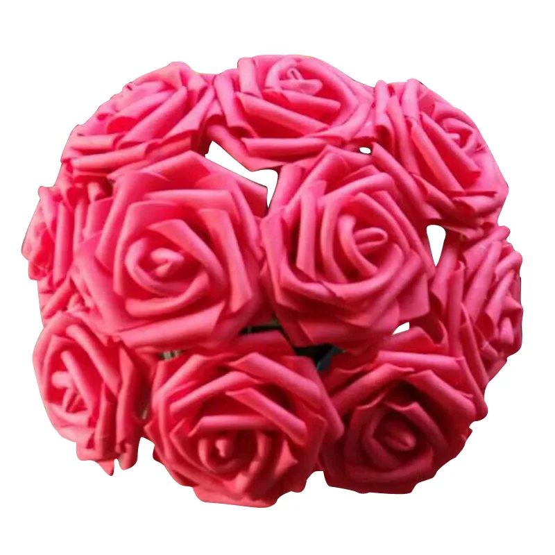 

25 Heads 8CM New Colorful Artificial PE Foam Rose Flowers Bride Bouquet Home Wedding Decor Scrapbooking DIY Supplies