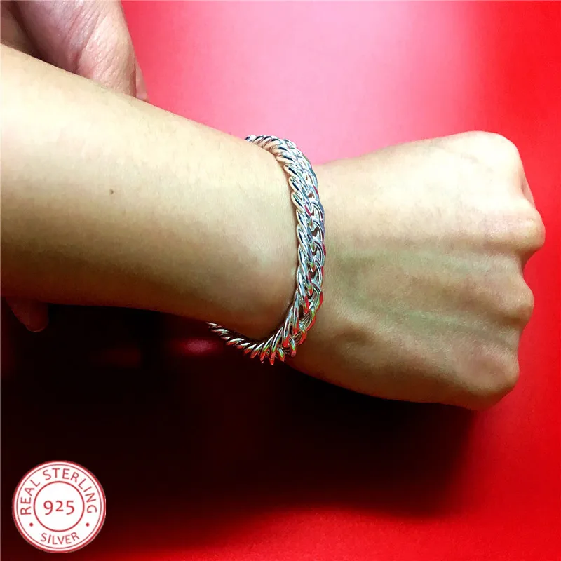 

10mm 20cm silver plated bracelet russian runway chain link bracelet for men fashion jewelry american women bracelets