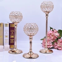 27cm 37cm tall crystal wedding decoration candle stand gold candlestick centerpiece metal candle holder event party home decor