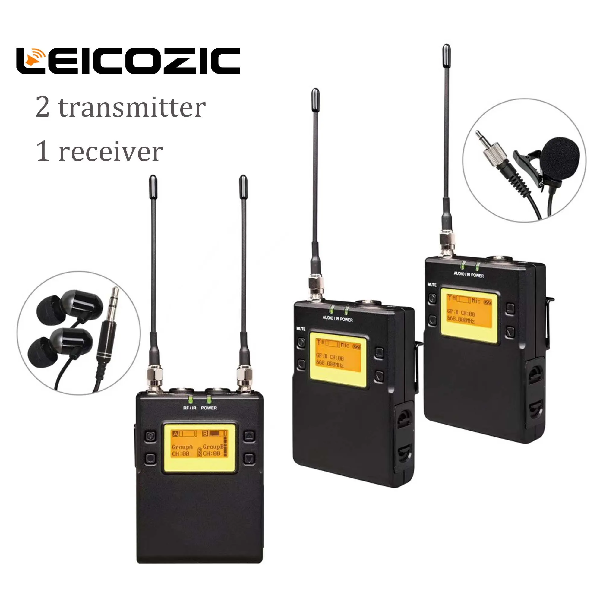 2trans 1 receivers Leicozic E200/UWP-D11 система интервью и записи для Samll Vedio камеры, ENG, EFP, микро фильм 2-Ch гид портативный рюкзак - Цвет: 2trans 1 receivers