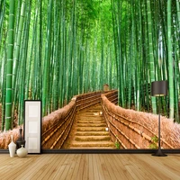 3d wallpaper chinese style green bamboo path nature scenery photo wall murals living room restaurant backdrop fresco home decor