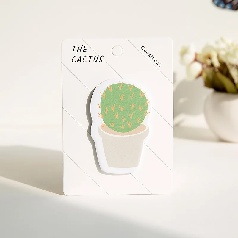 2 Cartoon Cactus Memo Pads Diary Stickers N Times post Office learning sticky Stickers Stationery Supplies - Цвет: 2