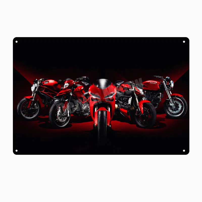 I Ducati Corse табличка винтажная металлическая жестяная вывеска для паба бара гаража декоративная пластина для мотоцикла железная живопись мотор настенные художественные наклейки N280 - Цвет: I