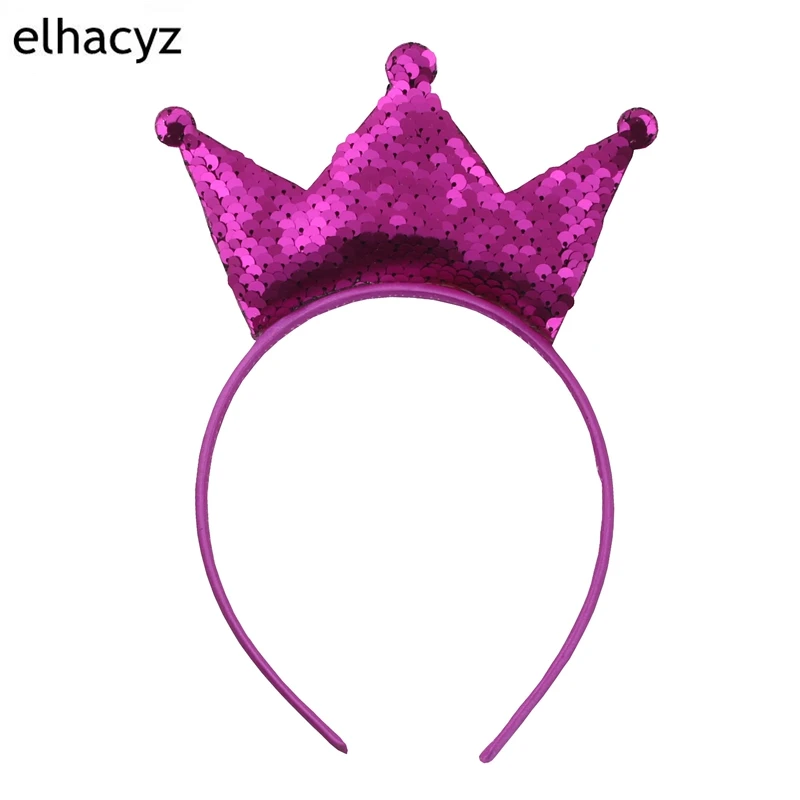 10 шт./лот дети двусторонние пайетки корона диадемы Hairband DIY Бутик Дети жесткое оголовье Grils аксессуары для волос