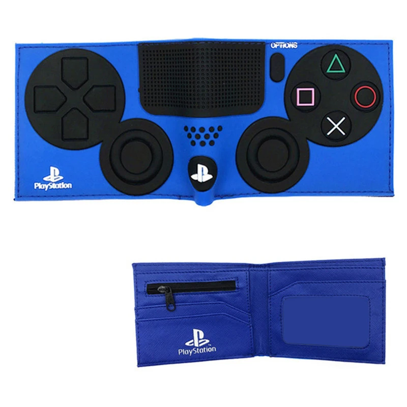 blue1 Модный игровой playstation 4 кошелек с карманом для монет ID держатель для карт 3D Touch PVC и PU короткий кошелек для молодых Carteira Masculina - Цвет: blue1