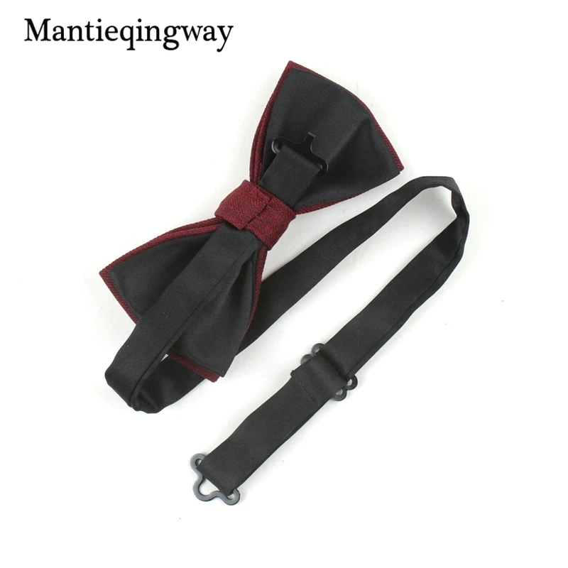 Винно красные мужские деловые галстуки бабочки для костюма мужчин однотонный