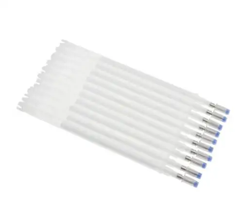 10pcs white 10Pcs Heat Erasable Refill Pens High Temperature Disappearing Fabric Marker Pen for Patchwork Fabric PU Leather Mark Sewing Tool - Цвет: 10pcs white