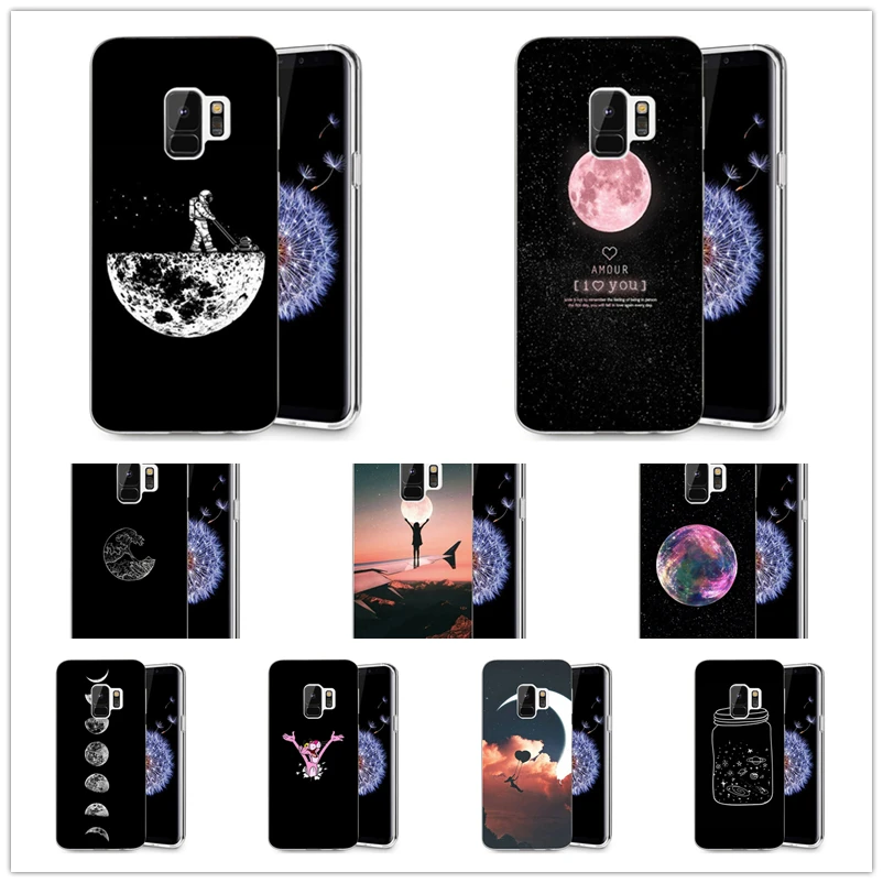 Мягкий чехол из ТПУ с принтом "для Fundas samsung Galaxy S9 PU кожаный флип для coque плюс