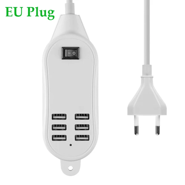 Европейский Союз (ЕС) Powstro 6 usb портов телефон зарядное устройство концентратор 25 Вт 5A Настольный ЕС/США настенная розетка зарядка Расширение адаптер питания от сети для iPhone - Тип штекера: Европейский Союз (ЕС)