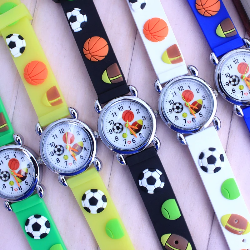 Часы детские мягкие с мультяшным силиконовым ремешком разные цвета | Наручные