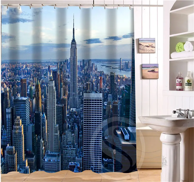 

New York City Personalized Custom Shower Curtain Bath Curtain Waterproof MORE SIZE Drop Shipping 1pc custom