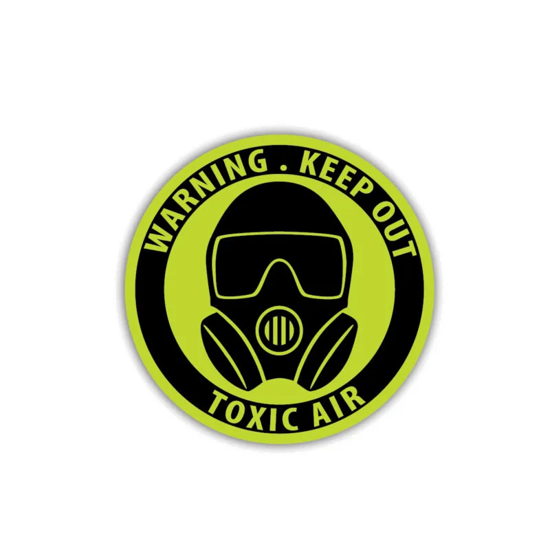 

YJZT 11.2CM*11.2CM Warning Keep Out Toxic Air Car Sticker PVC Funny Decal 12-1400