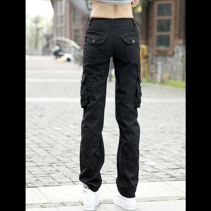 Pantalon femme, женские камуфляжные брюки для тренировки с несколькими карманами, свободные прямые брюки-карго, уличная одежда для девочек, спортивные штаны для бега