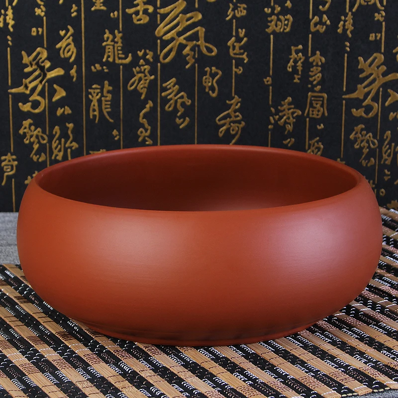 

Vintage Style Yixing Purple Clay Tea Wash Office Tea Ceremony Vintage Accessories Home Raw Ore Zisha Mini Fish Tanks Sent Friend