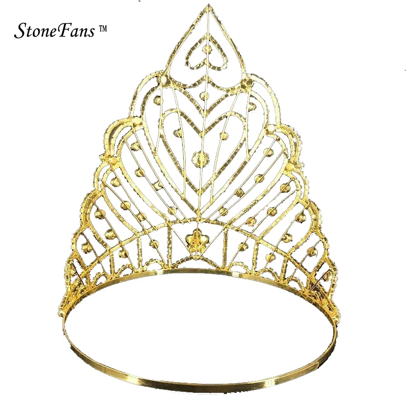 Корона невествечерние StoneFans большие стразы аксессуары в форме сердца Мисс
