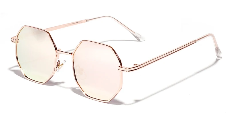rose gold Peekaboo, женские Винтажные Солнцезащитные очки, мужские, металлические, золотые, зеленые, коричневые,, мужские, восьмиугольные, солнцезащитные очки для женщин, полигон, uv400 - Цвет линз: rose gold