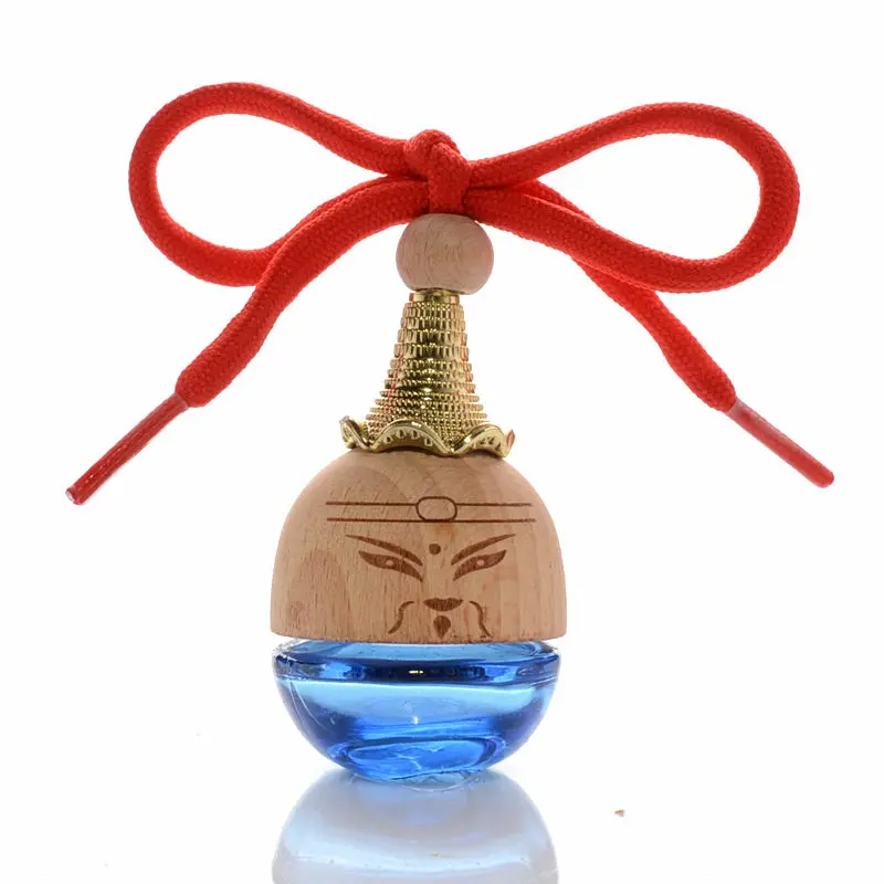 Стеклянная Автомобильная парфюмерная бутылка с деревянной крышкой пустая