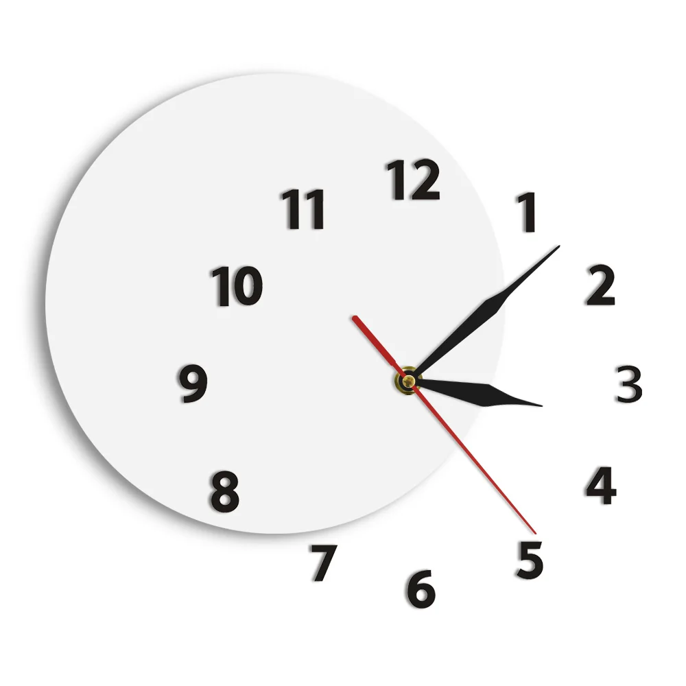 

Creative DIY 3D Wall Clock Abstract Modern Out Of Time Moved Some Numbers Of Hour Decorative Clocks Wall Decor For Living Room