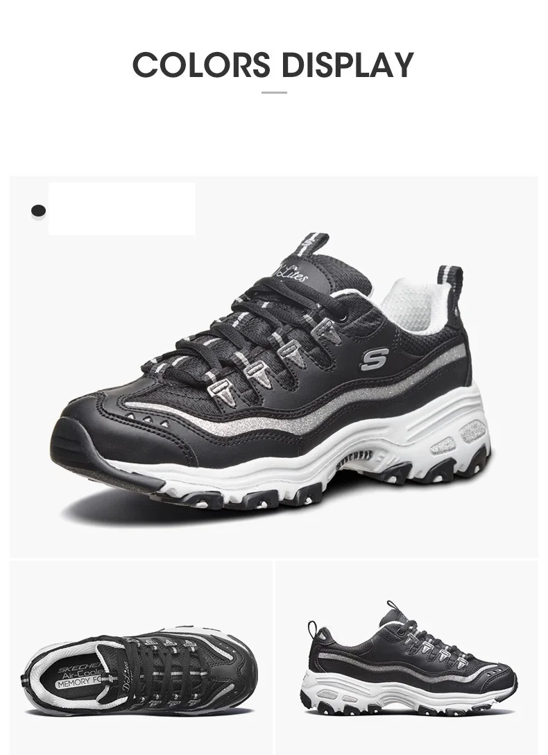 Skechers D'lites/Повседневная обувь; женские кроссовки; брендовая роскошная женская обувь Skechers; удобная дышащая женская обувь; 11923-BKSL