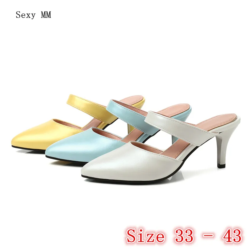 Summer High Heels Slingbacks Women Pumps Heel Shoes Stiletto Woman Party Wedding Small Plus Size 33 - 40 41 42 43 | Обувь