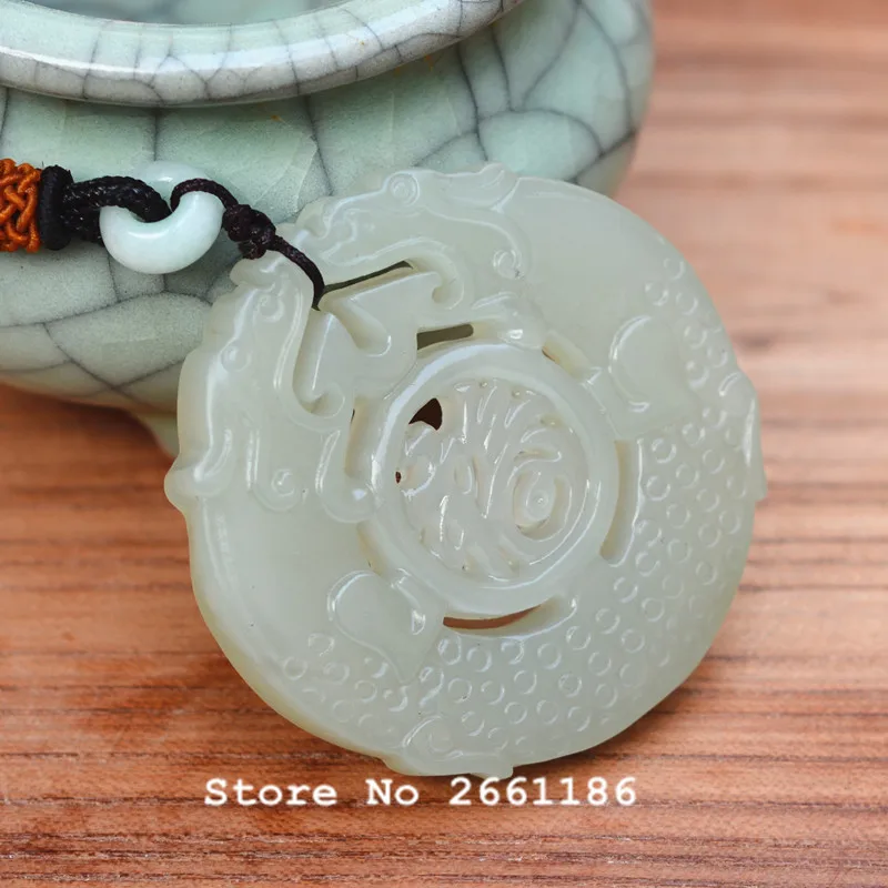 (Сертификат) натуральный белый гетянь Нефритовый камень ручная резка античный