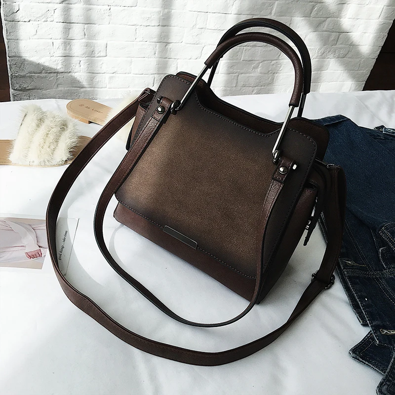 Ретро женская сумка-тоут из матовой искусственной кожи кожаная сумка роскошная