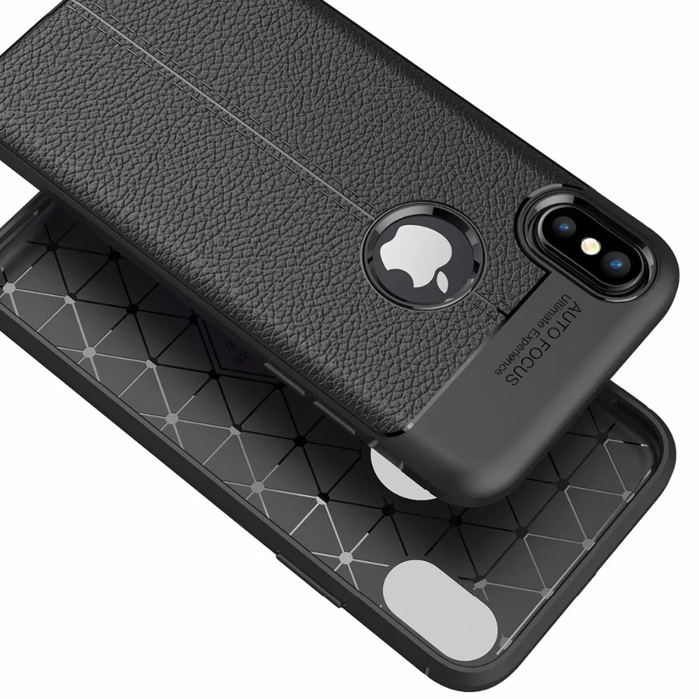 Luxury Litchi Leather Material Phone Case For iPhone X 8 6 6s Plus Soft TPU Back Cover 7 plus Protective | Мобильные телефоны и