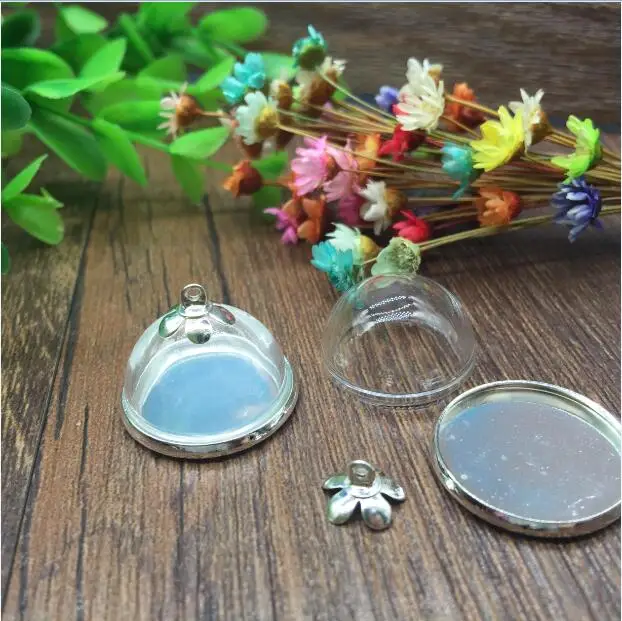 20 компл./Лот мм прозрачная фотография круглый поднос с серебряным/бронзовым