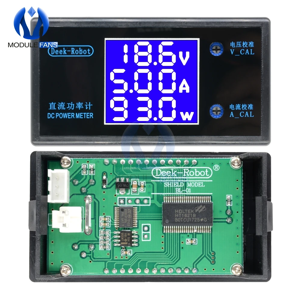 DC 12V 5A ЖК-дисплей Дисплей Цифровой вольтметр, амперметр, ваттметр Напряжение ток Мощность счетчик детектор напряжения тестер монитора 0-50V 250W