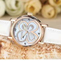 elegant women natural shell watches shining crystal leaf watch waterproof genuine leather wristwatch quartz analog relogios 3bar