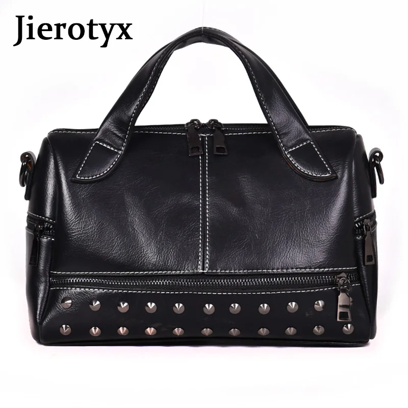 

Женские кожаные сумки JIEROTYX, испанская Фирменная Наплечная Сумка с заклепками
