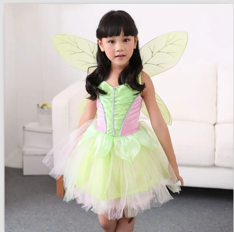 Детский костюм сказочного колокольчика с крыльями S M L|tinkerbell dress|belle costumetinker bell costume