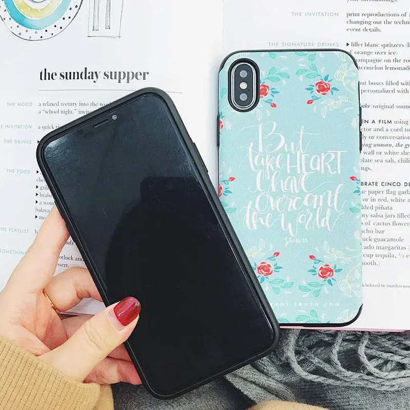 Boucho Fresh Girly Floral Case For iPhone X Cover Silicone Shell Soft TPU 6 6S 7 Plus 8 Fashion Matte |