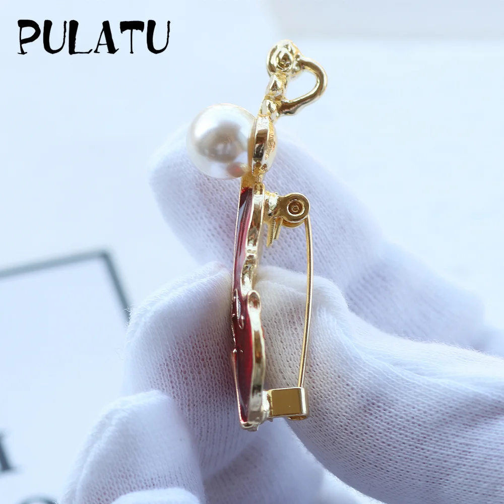 PULATUA, модное ювелирное изделие, женская красная брошь в виде скрипки, булавки, вечерние, Клубные украшения, аксессуары, броши на булавке, музыкальный стиль, подарки