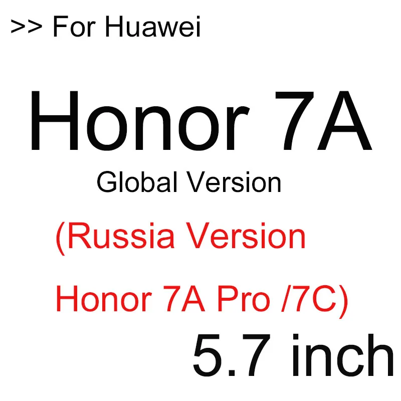9 H закаленное стекло для huawei Honor 7X Honor 7A 7C Pro 7 7i Защитная пленка для экрана на Hauwei Honor7 Honor7i Honor 7 cpro - Цвет: Honor 7A