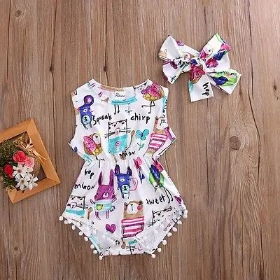 Милый комбинезон для маленьких девочек повязка на голову спортивный костюм с