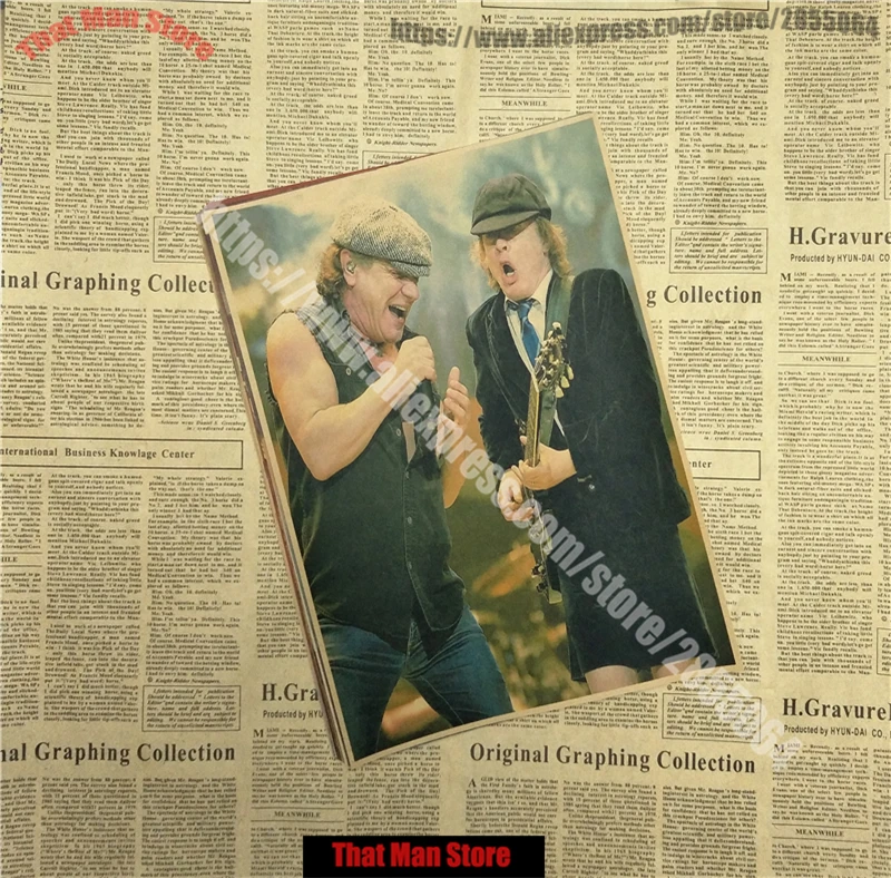 ВИНТАЖНЫЙ ПЛАКАТ ACDC крафт ретро старый рок-н-ролл Старый плакат евро и американская музыкальная команда звезда Ретро плакат