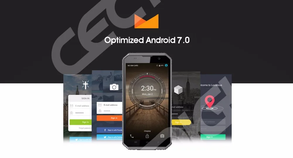 E& L W9 IP68 водонепроницаемый мобильный телефон 7,0 дюймов Android 6,0 MTK6753 Восьмиядерный 2 ГБ+ 16 Гб 5.0MP+ 8.0MP 4000 мАч смартфон
