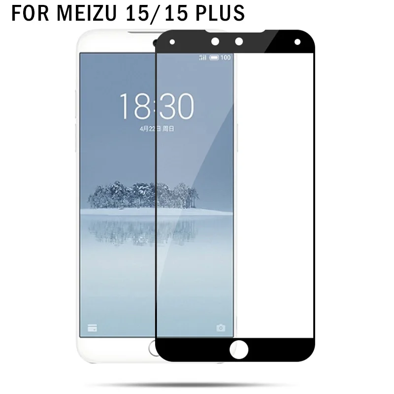 

9H Full Coverage Tempered Glass For Meizu 15 Plus 15+ Screen Protector on For Meizu 15th 15plus 15 + th meizu15 Protective Film
