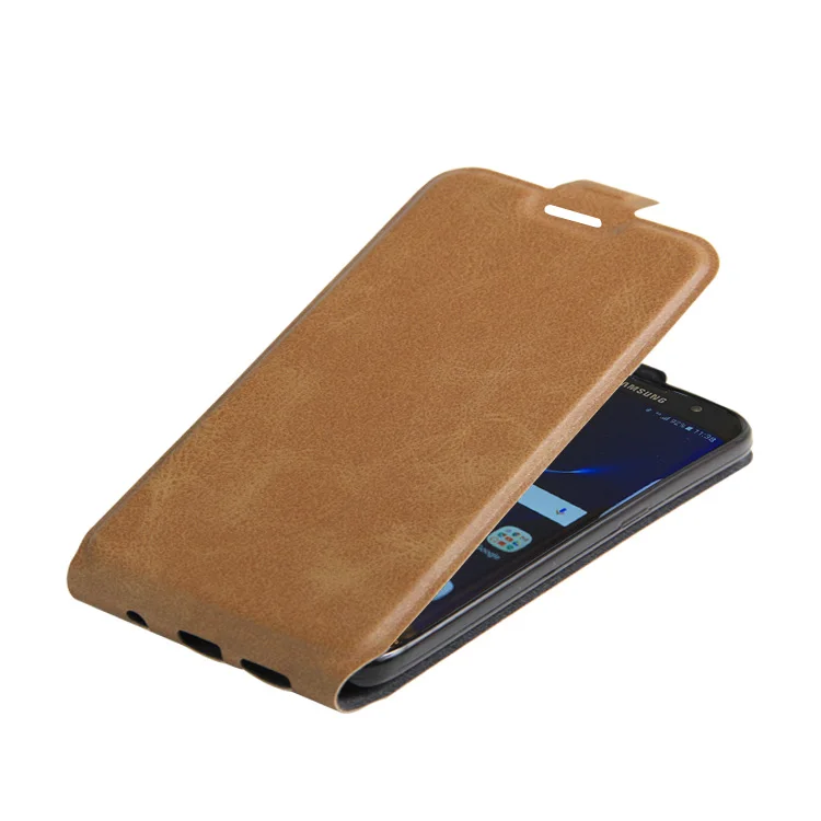 10PCS/Lot New 2016 Fashion Real Genuine Leather Vertical Flip Case for Samsung S7 edge Magnetic Simplicity Phone Cover |