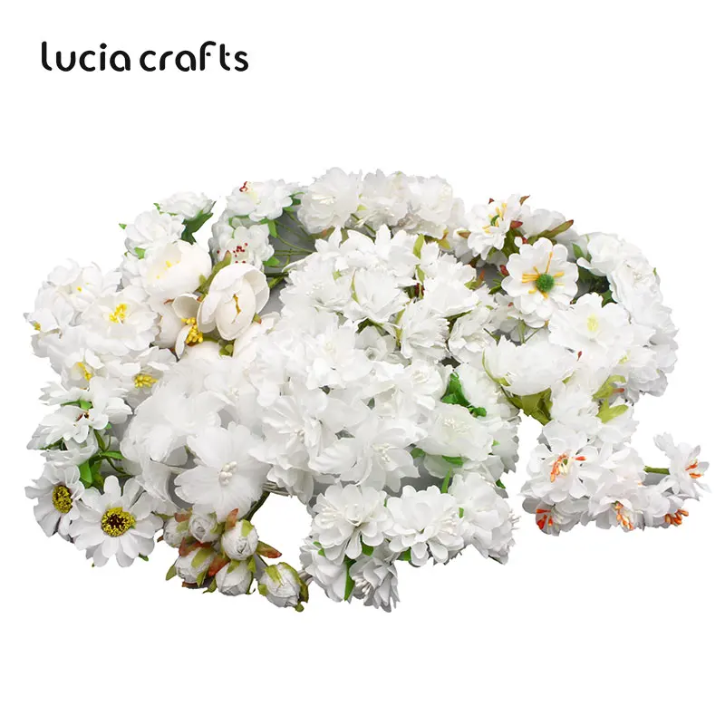 10 пряди(60 голов) белый искусственный букет цветов рождественские украшения для свадебной вечеринки материалы для рукоделия A0303