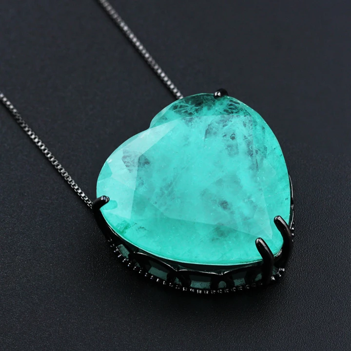 Newranos, винтажное ожерелье с подвеской из Fusion stone, 30 мм, натуральный камень, любящее сердце, ожерелье для женщин, массивное ювелирное изделие, NFX0012162