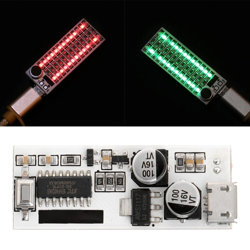 USB миниатюсветильник музыкальный спектр света 2x1 3 светодиодный ная плата